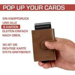 Manufaktur-Nikita Kreditkartenetui POP UP Perfekt, Echt Leder, Braun, RFID Schutz, Mit Münzfach -Böttcher Ag 024e6264913c70eeb7f463df8d829bdff1c1d1ad kreditkartenetui manufaktur nikita pop up perfekt