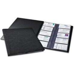 Durable Visitenkartenbuch 2445-01 Visifix 400, A4, Kunststoff In Lederoptik, Schwarz, Für 400 Karten