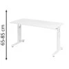 Hammerbacher Schreibtisch O-Serie, Weiß, Verstellbar, 140 X 65-85 X 67,2cm, Mini Office