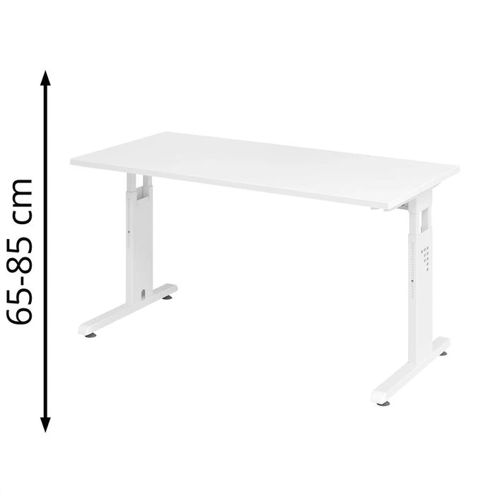 Hammerbacher Schreibtisch O-Serie, Weiß, Verstellbar, 140 X 65-85 X 67,2cm, Mini Office 1 Hammerbacher Schreibtisch O-Serie, Weiß, Verstellbar, 140 X 65-85 X 67,2cm, Mini Office