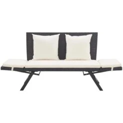 VidaXL Gartenbank 46230, 2-Sitzer, Mit Armlehnen, Wetterfest, Schwarz / Weiß, Polyrattan -Böttcher Ag 053d8361026806c8d518f5ce0ad3329a1dfb92bb gartenbank vidaxl 46230 2 sitzer