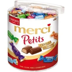 Merci Minischokolade Petits ChocolateCollection, Gefüllte Schokoladen-Spezialitäten, Ca.167 Stück (1kg)