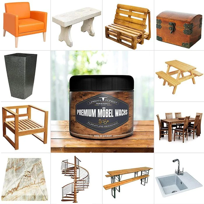 Urban-Forest Möbelpflege Premium Möbelwachs, Mit Bienenwachs, Farblos, Für Holz, 500 Ml 2 Urban-Forest Möbelpflege Premium Möbelwachs, Mit Bienenwachs, Farblos, Für Holz, 500 Ml – Bild 2