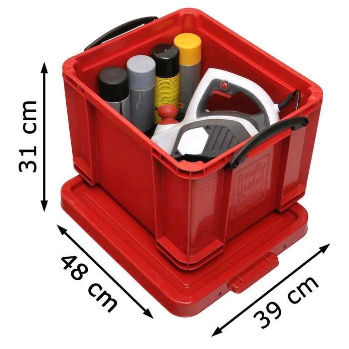 Really-Useful-Box Aufbewahrungsbox 35R, 35Liter, Mit Deckel, Kunststoff, Rot, 48 X 39 X 31cm 3 Really-Useful-Box Aufbewahrungsbox 35R, 35Liter, Mit Deckel, Kunststoff, Rot, 48 X 39 X 31cm – Bild 3