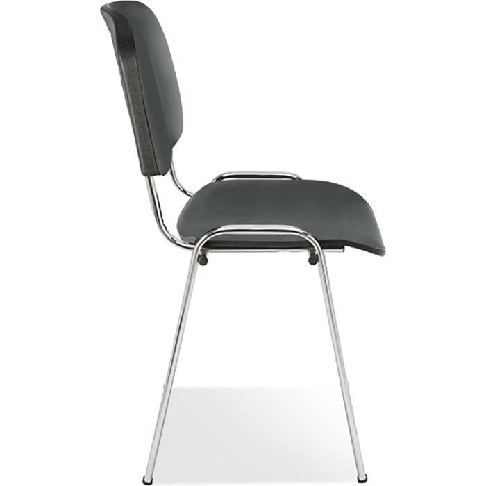 Nowy-Styl Besucherstuhl Iso Chrom, Stapelbar, Vierfußstuhl, Kunstleder, Anthrazit, 4 Stück 4 Nowy-Styl Besucherstuhl Iso Chrom, Stapelbar, Vierfußstuhl, Kunstleder, Anthrazit, 4 Stück – Bild 4