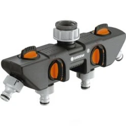 Gardena Wasserverteiler 8194-20, 4 Wege Verteiler, 3/4 Zoll / 26,5mm, 1 Zoll / 33,3mm