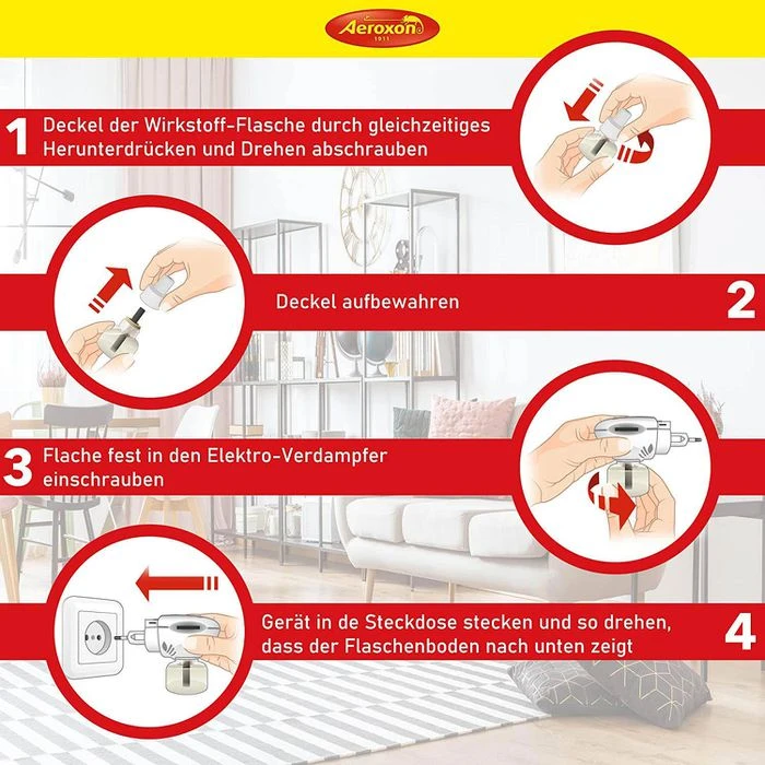 Aeroxon Mückenstecker Langzeit Mückenschutz, Basis-Set, Elektrisch, 60 Nächte, Inkl. Nachfüller 3 Aeroxon Mückenstecker Langzeit Mückenschutz, Basis-Set, Elektrisch, 60 Nächte, Inkl. Nachfüller – Bild 3