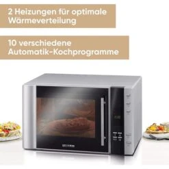 Severin Mikrowelle MW 7775, Mit Grill, 900 Watt, Grill 1100 W, Heißluft, 30 Liter, Silber -Böttcher Ag 230930496494917d17940be772628f69173efa2b mikrowelle severin mw 7775 mit grill