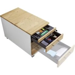 Röhr Rollcontainer Objekt.pur, Eiche Massivholz, Eiche / Weiß, Mit 4 Schüben, Abschließbar -Böttcher Ag 28085e9b655f7a9bddf8922466ad7c59ac068eb8 rollcontainer roehr objekt.pur eiche massivholz