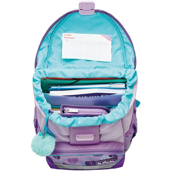 Herlitz Schulranzen UltraLight Plus Rainbow Feathers, 50037698, Für Mädchen, Lila / Türkis, 4-tlg. Set 4 Herlitz Schulranzen UltraLight Plus Rainbow Feathers, 50037698, Für Mädchen, Lila / Türkis, 4-tlg. Set – Bild 4