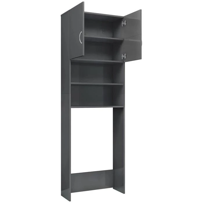 VidaXL Waschmaschinenschrank 800035, 64 X 190 X 25,5cm, Grau Hochglanz 4 VidaXL Waschmaschinenschrank 800035, 64 X 190 X 25,5cm, Grau Hochglanz – Bild 4