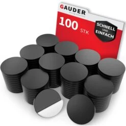 Gauder Magnetplättchen Punkte, Ø 20 X 1,5 Mm, Selbstklebend, Schwarz, 100 Stück