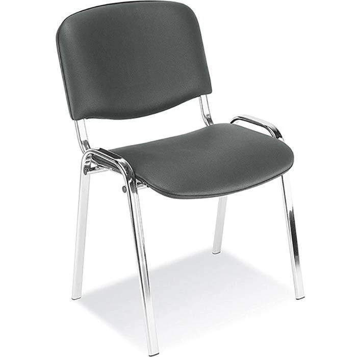 Nowy-Styl Besucherstuhl Iso Chrom, Stapelbar, Vierfußstuhl, Kunstleder, Anthrazit, 4 Stück 2 Nowy-Styl Besucherstuhl Iso Chrom, Stapelbar, Vierfußstuhl, Kunstleder, Anthrazit, 4 Stück – Bild 2