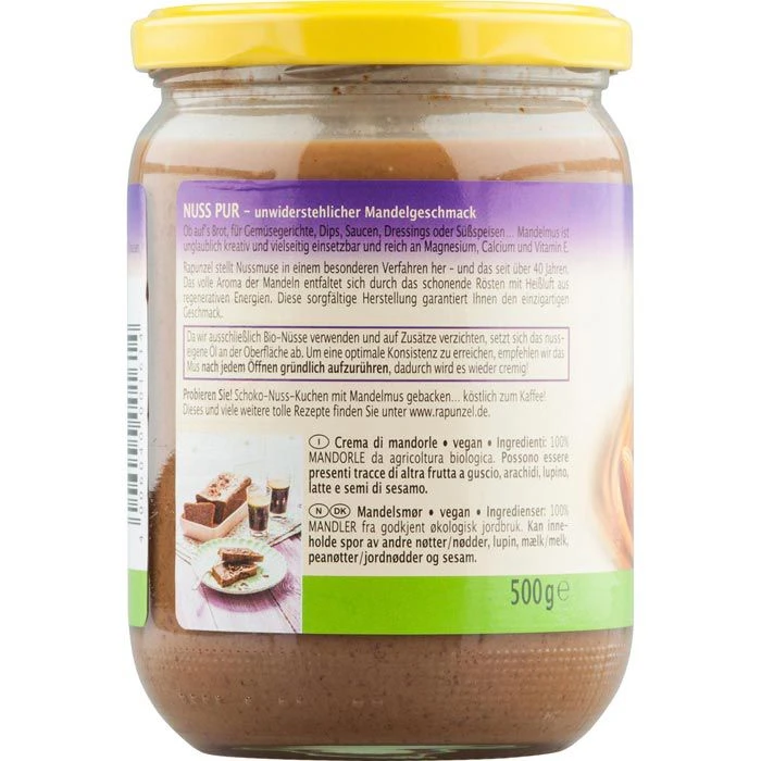 Rapunzel Brotaufstrich Mandelmus, BIO, 100% Mandeln, 500g 2 Rapunzel Brotaufstrich Mandelmus, BIO, 100% Mandeln, 500g – Bild 2