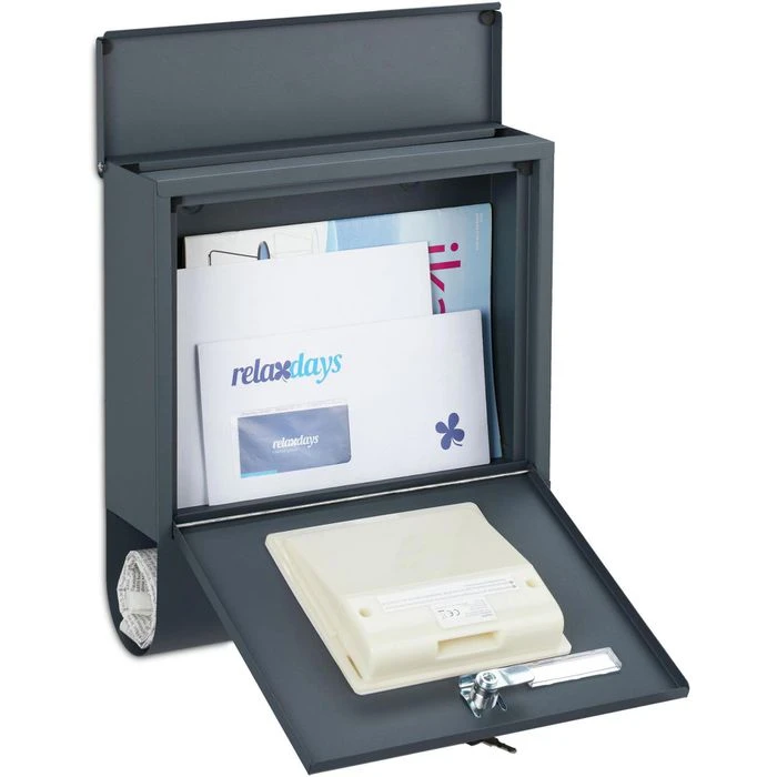 Relaxdays Briefkasten Mit Beleuchtung, Anthrazit, Stahl, 30,5x33,5x10cm, Zeitungsfach, Sichtfenster 3 Relaxdays Briefkasten Mit Beleuchtung, Anthrazit, Stahl, 30,5x33,5x10cm, Zeitungsfach, Sichtfenster – Bild 3