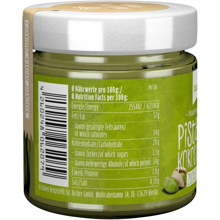 Xucker Brotaufstrich Pistazien-Kokos-Creme, Ohne Palmöl, Mit Xylit, 200g 3 Xucker Brotaufstrich Pistazien-Kokos-Creme, Ohne Palmöl, Mit Xylit, 200g – Bild 3