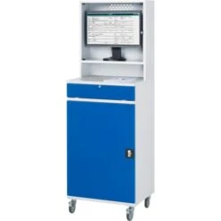 Rau Computerschrank Modell 65, Lichtgrau / Blau, Aus Metall, Für Industrie, Abschließbar, Fahrbar -Böttcher Ag 4ba4b273d731eb489a8ca2a4fa6475575801bc00 computerschrank rau modell 65 lichtgrau blau