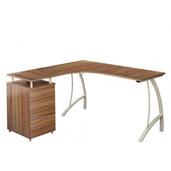 HJh-OFFICE Schreibtisch Castor, 673420, Nussbaum, Mit Standcontainer, 151,2 X 143,4cm, L-Form 1 HJh-OFFICE Schreibtisch Castor, 673420, Nussbaum, Mit Standcontainer, 151,2 X 143,4cm, L-Form