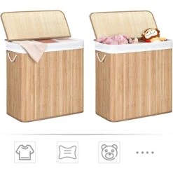 Songmics Wäschekorb LCB091N01 Braun, Mit 3 Fächern, Aus Bambus, Faltbar, 60 X 61,5 X 40 Cm, 150 Liter 13 Songmics Wäschekorb LCB091N01 Braun, Mit 3 Fächern, Aus Bambus, Faltbar, 60 X 61,5 X 40 Cm, 150 Liter -Böttcher Ag 5611746a588318aa1b99608da928e2d862bf4a02 waeschekorb songmics lcb091n01 braun mit 3 faechern