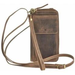 Böttcher Ag 21 Greenburry Umhängetasche Vintage, 1569-25, Echt Leder, 10 X 19 X 4cm, RFID Schutz, Antikbraun