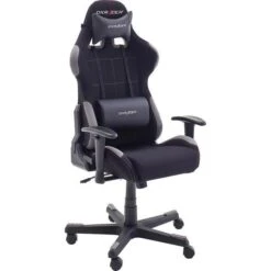DXRacer Gaming-Stuhl, F-Serie, OH-FD01-NG, Stoff Schwarz, Kopfstütze, Mit Armlehnen