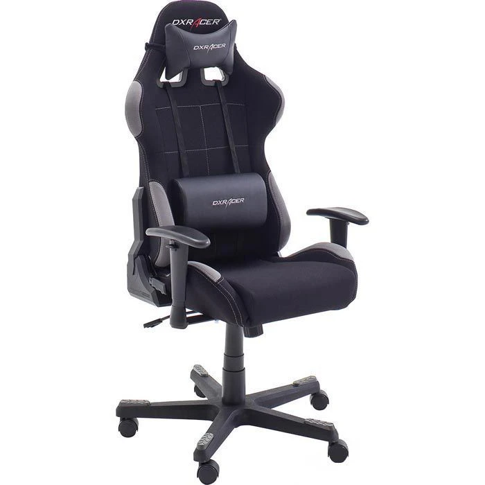 DXRacer Gaming-Stuhl, F-Serie, OH-FD01-NG, Stoff Schwarz, Kopfstütze, Mit Armlehnen 1 DXRacer Gaming-Stuhl, F-Serie, OH-FD01-NG, Stoff Schwarz, Kopfstütze, Mit Armlehnen