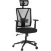 HJh-OFFICE Bürostuhl CARLOW PRO, 731405, Schwarz, Stoff / Netz, Mit Kopfstütze, Bis 120 Kg