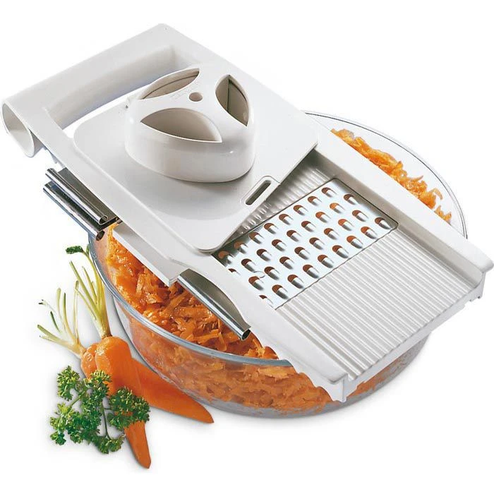 Leifheit Gemüsehobel 23170, Allzweckreibe 4+1, ComfortLine, 5 Auswechselbare Edelstahlklingen 3 Leifheit Gemüsehobel 23170, Allzweckreibe 4+1, ComfortLine, 5 Auswechselbare Edelstahlklingen – Bild 3