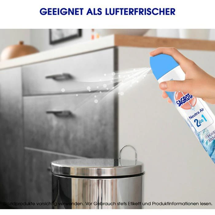 Sagrotan Raumduft Neutra Air 2in1, 300 Ml, Lufterfrischer & Flächendesinfektion, Ozeanfrische 5 Sagrotan Raumduft Neutra Air 2in1, 300 Ml, Lufterfrischer & Flächendesinfektion, Ozeanfrische – Bild 5