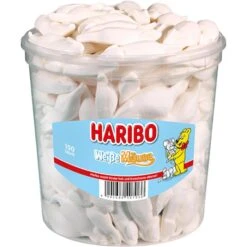 Haribo Schaumzucker Weisse Mäuse, 1050g, 150 Stück, In Dose