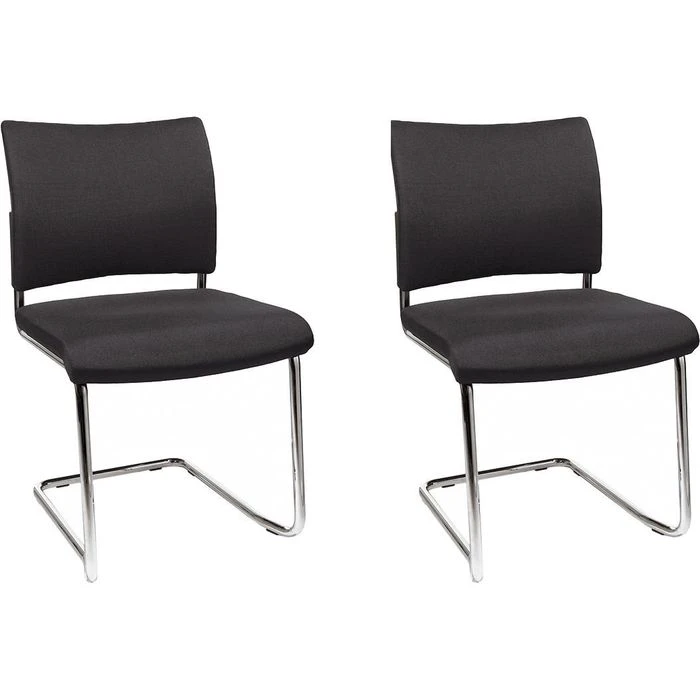 Topstar Visit 20, Besucherstuhl 2 Stück, Stoff Schwarz, Freischwinger Stapelbar, NV390 G20 1 Topstar Visit 20, Besucherstuhl 2 Stück, Stoff Schwarz, Freischwinger Stapelbar, NV390 G20