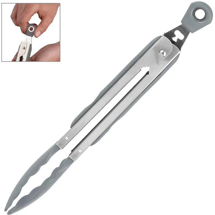 Fackelmann Grillzange 41118, Mehrzweckzange, Länge: 27cm, Griff Gummiert, Nylon / Edelstahl 3 Fackelmann Grillzange 41118, Mehrzweckzange, Länge: 27cm, Griff Gummiert, Nylon / Edelstahl – Bild 3