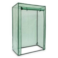 Relaxdays Gewächshaus 10020027, 0,5 M² Fläche, 100 X 50 X 150 Cm, Grün, Mit Schrägdach