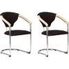 Nowy-Styl Kelly Besucherstuhl 2 Stück, Stoff Schwarz, Freischwinger Stapelbar, Mit Armlehnen