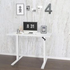 HJh-OFFICE Schreibtisch Stand CR, Weiß, Manuell Verstellbar Mit Kurbel 120 X 74-123 X 60cm -Böttcher Ag 8cbe0e2a8c8e465d1f2046d28bb69b2e0eb01526 schreibtisch hjh office stand cr weiss