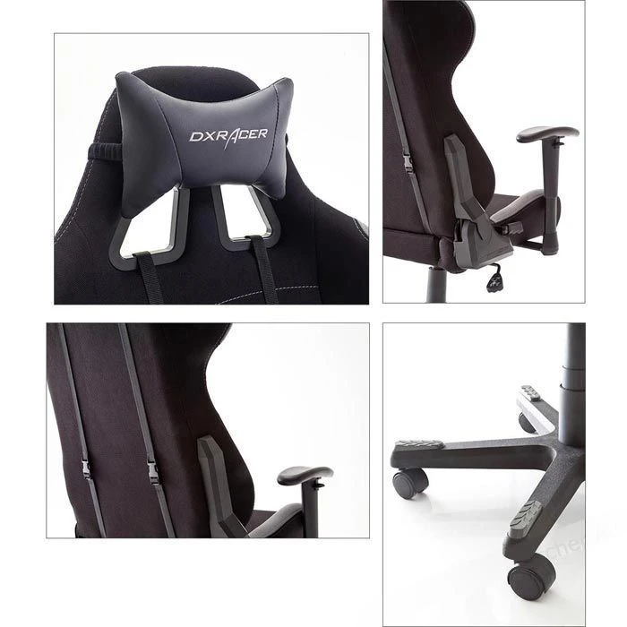 DXRacer Gaming-Stuhl, F-Serie, OH-FD01-NG, Stoff Schwarz, Kopfstütze, Mit Armlehnen 4 DXRacer Gaming-Stuhl, F-Serie, OH-FD01-NG, Stoff Schwarz, Kopfstütze, Mit Armlehnen – Bild 4