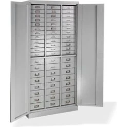 ADB Werkzeugschrank 40662, Aus Metall, 60 Schübe, Lichtgrau, 80 X 179 X 41cm