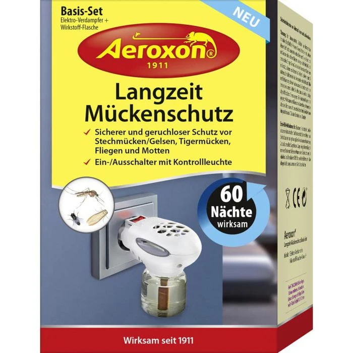 Aeroxon Mückenstecker Langzeit Mückenschutz, Basis-Set, Elektrisch, 60 Nächte, Inkl. Nachfüller 1 Aeroxon Mückenstecker Langzeit Mückenschutz, Basis-Set, Elektrisch, 60 Nächte, Inkl. Nachfüller