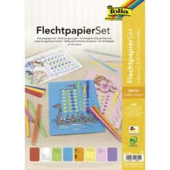 Folia Bastelset 70251 Flechtpapier-Set, DIN A4, 24 Flechtbögen Und 300 Flechtbögen