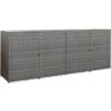 VidaXL Mülltonnenbox 46738, Bis 240 Liter, Für 4 Mülltonnen, Anthrazit, Polyrattan