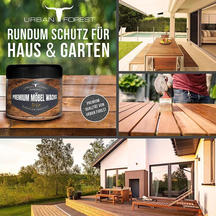 Urban-Forest Möbelpflege Premium Möbelwachs, Mit Bienenwachs, Farblos, Für Holz, 500 Ml 3 Urban-Forest Möbelpflege Premium Möbelwachs, Mit Bienenwachs, Farblos, Für Holz, 500 Ml – Bild 3