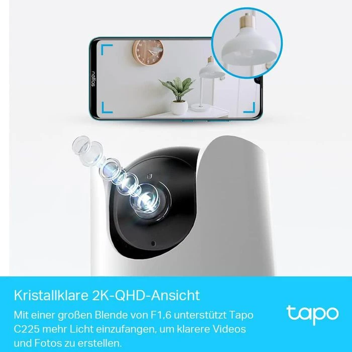 TP-Link IP-Kamera Tapo C225 WLAN Indoor, 3,7 MP, 2K, Neigen Schwenken, Sirene 2 TP-Link IP-Kamera Tapo C225 WLAN Indoor, 3,7 MP, 2K, Neigen Schwenken, Sirene – Bild 2
