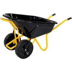 Pro-bau-tec Schubkarre TWIN 40100, 160 Liter, Pannensichere Bereifung, Tragkraft 220kg