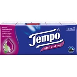 Böttcher Ag 15 Tempo Taschentücher Sanft Und Frei, 4-lagig, 10 Päckchen