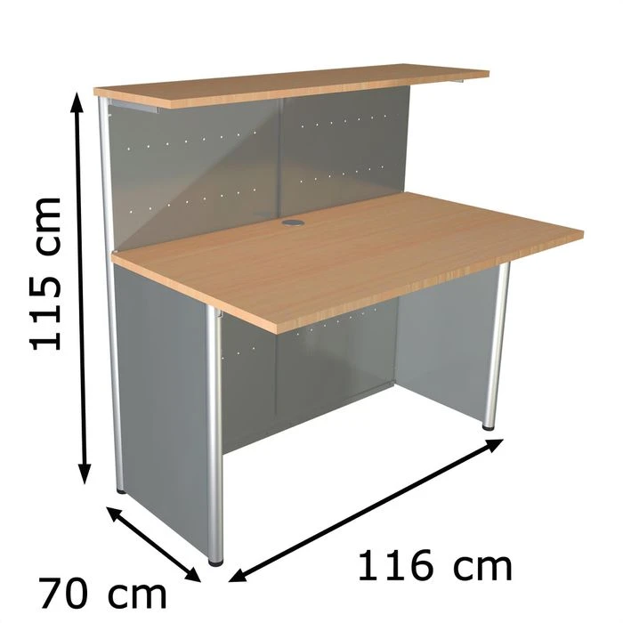 Kerkmann Empfangstheke Genua 3995, Silber / Buche, 116 X 115 X 70, Grundtheke Gerade 2 Kerkmann Empfangstheke Genua 3995, Silber / Buche, 116 X 115 X 70, Grundtheke Gerade – Bild 2