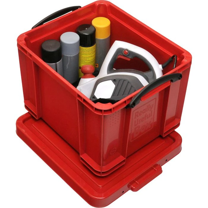 Really-Useful-Box Aufbewahrungsbox 35R, 35Liter, Mit Deckel, Kunststoff, Rot, 48 X 39 X 31cm 1 Really-Useful-Box Aufbewahrungsbox 35R, 35Liter, Mit Deckel, Kunststoff, Rot, 48 X 39 X 31cm