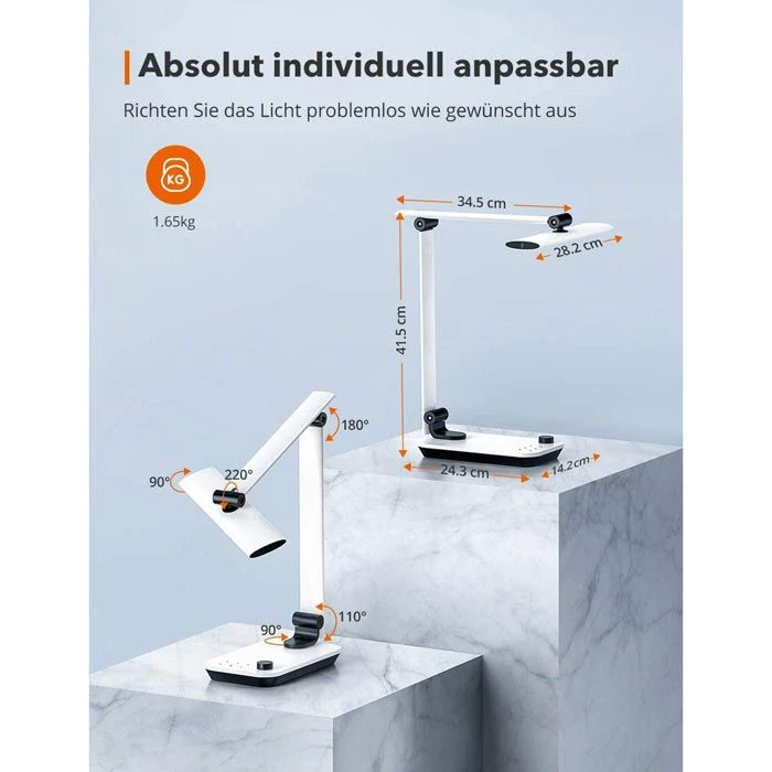 TaoTronics Schreibtischlampe TT-DL092 LED, Standfuß, Dimmbar, USB, Lichtsensor 3 TaoTronics Schreibtischlampe TT-DL092 LED, Standfuß, Dimmbar, USB, Lichtsensor – Bild 3