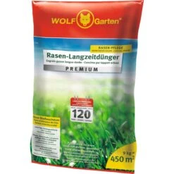 Wolf-Garten Rasendünger LE 450 Premium, Langzeitwirkung Bis 120 Tage, 9 Kg Für 450m²