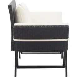 VidaXL Gartenbank 46230, 2-Sitzer, Mit Armlehnen, Wetterfest, Schwarz / Weiß, Polyrattan -Böttcher Ag f210207b22eedff8c5debd93aef6675a10c201e5 gartenbank vidaxl 46230 2 sitzer