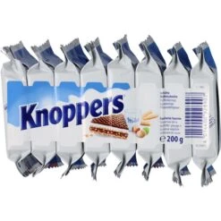 Knoppers Schokolade Milch-Haselnuss-Schnitte, Je 25g, 8 Stück -Böttcher Ag f878879bcfddc558593b60cb60c0b98c36b77607 waffeln knoppers milch haselnuss schnitte